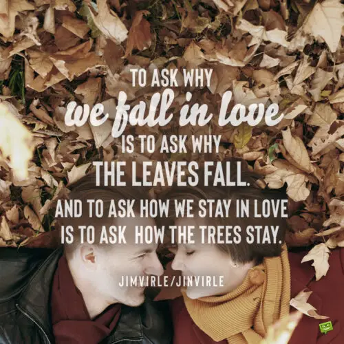 Autumn love quote to inspire you.