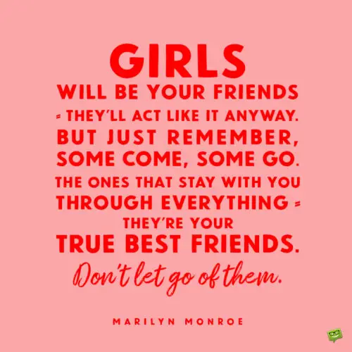 Цитата о дружбе Мэрилин Монро, чтобы вдохновить вас.