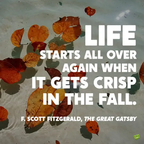 Famous October quote by F. Scott Fitzgerald.