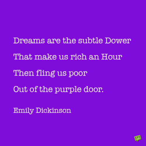 Emily Dickinson purple quote.