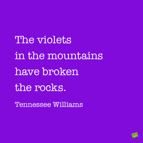 Tennessee Williams purple quote to note and share.