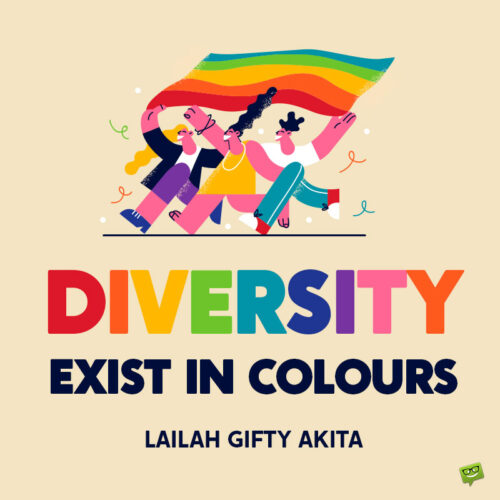 Rainbow quote about diversity to note and share.