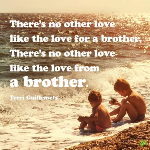 Sibling quote on image with two brothers playing at a beach during a summer day. | happy.better.wiser. Beautiful siblings quote to inspire you.