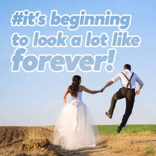 Funny wedding captions for couple to add to your photo posts.