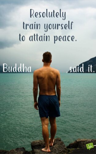 Resolutely train yourself to attain peace. Buddha.