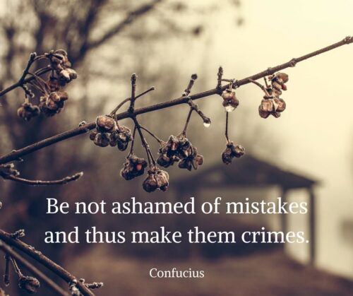Be not ashamed of mistakes and thus make them crimes. Confucius