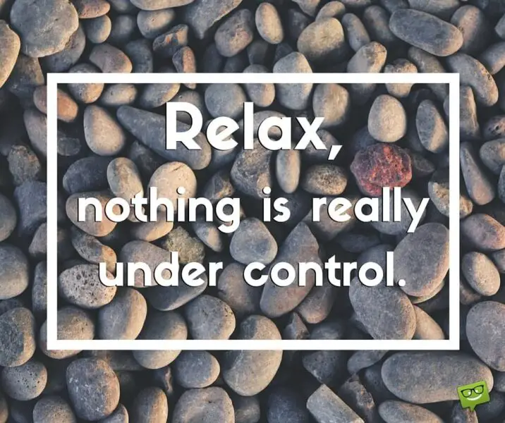 Relax, nothing is really under control. 