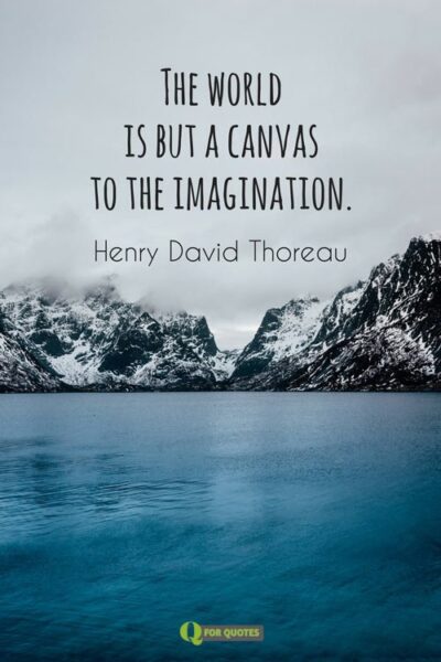 The world is but a canvas to the imagination. Henry David Thoreau