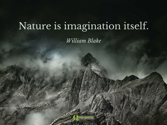 Nature is imagination itself. William Blake