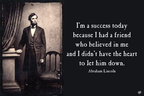 Abraham Lincoln friendship quote on image for easy sharing on posts and chats.