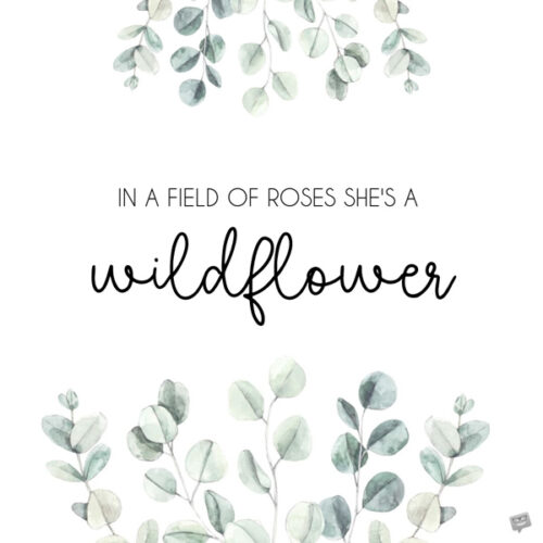 In a field of roses she's a wildflower.