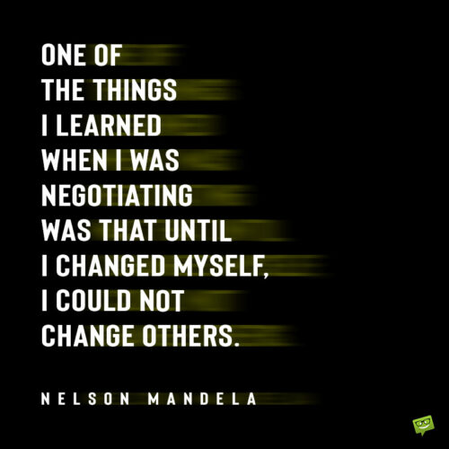 Inspirational Nelson Mandela quote to give you food for thought.