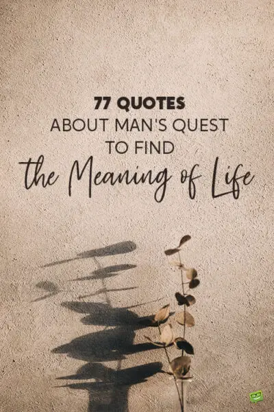 77 Quotes About Man's Quest to Find the Meaning of Life
